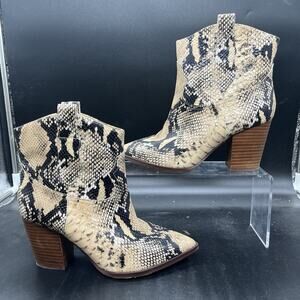 Gibson Latimer womens snakeskin goat leather ankle bootie size 6M